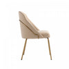 Gracie Modern Metal Vegan Leather Dining Chair in Tan and Gold | Chaise de salle a manger moderne Gracie en metal et cuir vegetalien, coloris beige et or
