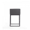 Embassy Mid-Century Modern Metal Upholstered Counter Stool in Gray - Set of 2 | Tabouret de comptoir Embassy style milieu du siecle en metal et tissu gris - Lot de 2