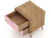 Rockefeller Mid-Century Modern 20" Nightstand in Pink (2-Drawer) - Set of 2 | Table de nuit Rockefeller Mid-Century Modern 20" en rose (2 tiroirs) - Lot de 2