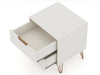 Rockefeller Mid-Century Modern 20" Nightstand in Off White (2-Drawer) - Set of 2 | Table de nuit Rockefeller Mid-Century Modern 20" en blanc casse (2 tiroirs) - Lot de 2