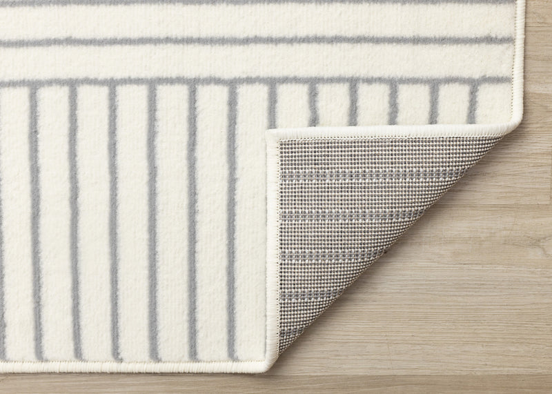 Forte White Grey Curved Arches Indoor Area Rug - 5'3\" x 7'5\"
