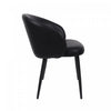 Looma Contemporary Modern Vegan Leather Metal Side Chair in Black - Set of 2 | Chaise laterale moderne contemporaine Looma en cuir vegetalien et metal noir - Lot de 2