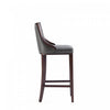 Fifth Avenue Traditional Wood Upholstered Barstool in Graphite - Set of 3 | Tabouret de bar traditionnel en bois avec assise rembourree Fifth Avenue, graphite – Lot de 3
