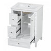 Mia 24" Bathroom Vanity with Ceramic Sink and Multi-Drawer Storage, White | Mia Meuble-lavabo de 24" avec vasque en ceramique et rangement a plusieurs tiroirs, Blanc