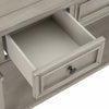 Sabina Solid Wood Console Table With 3 Drawers And Shelf - Grey Wash | Table Console Sabina En Bois Massif Avec 3 Tiroirs Et Etagere - Gris Patine
