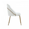 Gracie Modern Metal Vegan Leather Dining Chair in White and Gold | Chaise de salle a manger moderne Gracie en metal et cuir vegetalien blanc et or
