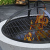 Outsunny 2-in-1 Fire Pit Bbq With Cement Effect, 24" Charcoal Grill, Grey|Outsunny Barbecue Avec Foyer 2 En 1, Barbecue Au Charbon De 24 Po, Gris