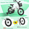 Costway 14" Kid's Bike With Removable Training Wheels & Basket For 3-5 Years Old White