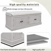Daniel Solid Wood Storage Bench With 4-door Shoe Cabinet With Adjustable Shelves - Grey Wash | Daniel Banc De Rangement En Bois Massif Avec Armoire A Chaussures A 4 Portes Et Etageres Reglables, Finition Gris Vieilli