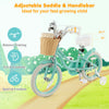 Prorider 16" Kid's Bike With Training Wheels Adjustable Handlebar Seat Handbrake Green