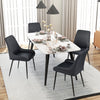 HOMCOM Dining Chairs Set of 2, PU Leather Kitchen Chairs with Steel Legs