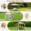 2-tier 10'x13' Steel Gazebo Canopy Tent Shelter Patio Garden Outdoor Netting Beige