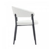 Belle Modern Metal Upholstered Dining Chair in White - Set of 4 | Chaise de salle a manger moderne en metal et tissu Belle, blanche - Lot de 4