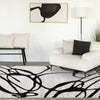 Emmett Grey Black Drizzle Swirl Rug, 7'10" x 10'6" Indoor Area Rug | Tapis Emmett gris et noir avec motif tourbillon, 7'10" x 10'6"