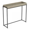 40” Modern Console Table With Sunkey Tray - Dark Taupe With Black Metal | Console moderne de 40 po avec plateau encastré - taupe foncé avec métal noir