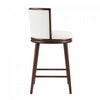 Evalyn Modern Wood Upholstered Barstool in White - Set of 2 | Tabouret de bar moderne en bois et tissu Evalyn, blanc - Lot de 2