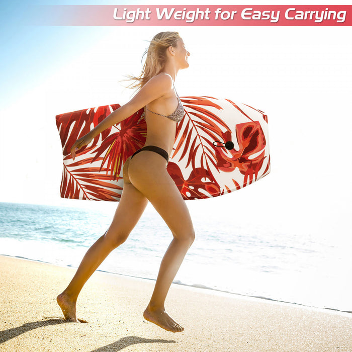 Costway 41\" Bodyboard Lightweight Surfboard W/wrist Leash Fin Eps Core For Kids & Adults
