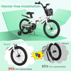 Costway 18" Kid's Bike With Removable Training Wheels & Basket For 4-8 Years Old White