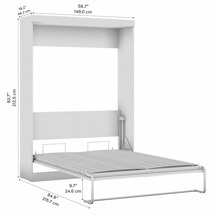 Bestar Pur Full Murphy 59-Inch Wall Bed - Rustic Brown