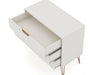 Rockefeller Mid-Century Modern 35" Dresser in Off White (3-Drawer) - Set of 2 | Commode Rockefeller Mid-Century Modern 89 cm en blanc casse (3 tiroirs) – Lot de 2