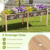 Costway Outdoor Raised Garden Bed With Legs 73x23x30in Wood Planter Box With Divider Panel Beige