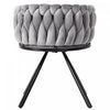 Amelia Velvet Swivel Dining Chairs with Tufted Upholstered and Metal Legs Set of 4, Grey  | Chaises de salle a manger pivotantes Amelia en velours avec revetement capitonne et pieds en metal, lot de 4, gris