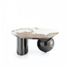 Laurel Modern Glam Sintered Stone Top Coffee Table in Black | Table basse Laurel Modern Glam avec plateau en pierre frittee noire