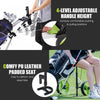Costway Foldable 3 Wheel Push Pull Golf Club Cart Trolley W/ Seat Scoreboard Bag Swivel