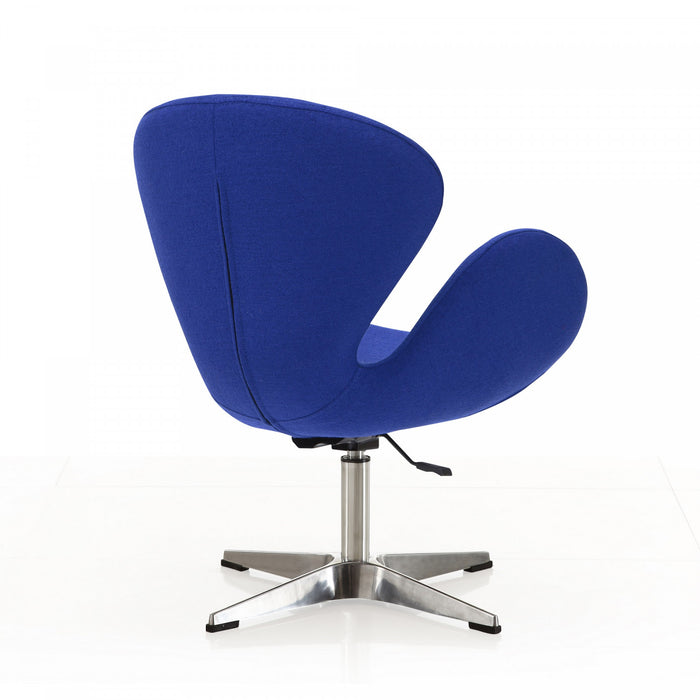 Raspberry Modern Upholstered Swivel Lounge Chair in Blue - Set of 2 Accent Chair