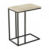 19” C-Shaped Reclaimed Wood End Table With Metal Frame | Table de bout en forme de C de 19 po en bois recyclé avec armature en métal