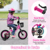 Costway 12" Kid's Bike With Training Wheels Adjustable Handlebar & Seat Handbrake Pink