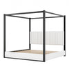 Sophia Upholstery Canopy Platform Bed with Foam Headboard and Velvet,King Size,Black King Bed | Lit plateforme Sophia a baldaquin avec tete de lit en mousse et velours, taille king, noir