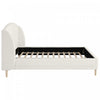 Jeffrey Upholstered Bed with Boucle Wingback Headboard,King Size - White | Lit Jeffrey Rembourre avec Tete de Lit Ailes en Tissu Boucle, Taille King - Blanc