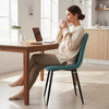 HOMCOM Dining Chairs Set of 4, Kitchen Chair with Metal Legs, Green