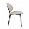 Haven Contemporary Modern Vegan Leather Metal Side Chair in Stone Gray - Set of 4 | Chaise laterale contemporaine moderne en cuir vegetalien et metal Haven, gris pierre - Lot de 4