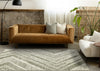 Florence Green White Distressed Chevron Design Rug, 5'3" x 7'4" Indoor Area Rug | Tapis Florence vert et blanc a motif chevron vieilli, 5'3" x 7'4"