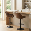 HOMCOM Adjustable Bar Stools Set of 2, Swivel Barstool W/ Footrest Coffee