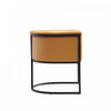 Cosmopolitan Mid-Century Modern Vegan Leather Metal Dining Chair in Camel - Set of 2 | Chaise de salle a manger moderne mi-siecle cosmopolite en cuir vegetalien et metal couleur camel - Lot de 2