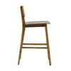 Bari Rubber Wood Counter Stool Set of 4 with Rattan Back and Footrest,Walnut | Bari – Lot de 4 tabourets de comptoir en bois d’hevea avec dossier en rotin et repose-pieds, finition noyer