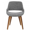 LumiSource Fabrico Grey Fabric Mid-Century Modern Dining Accent Chair - Set of 2|Chaise d’appoint de salle à manger moderne du milieu du 20e siècle Fabrico en tissu gris - ensemble de 2