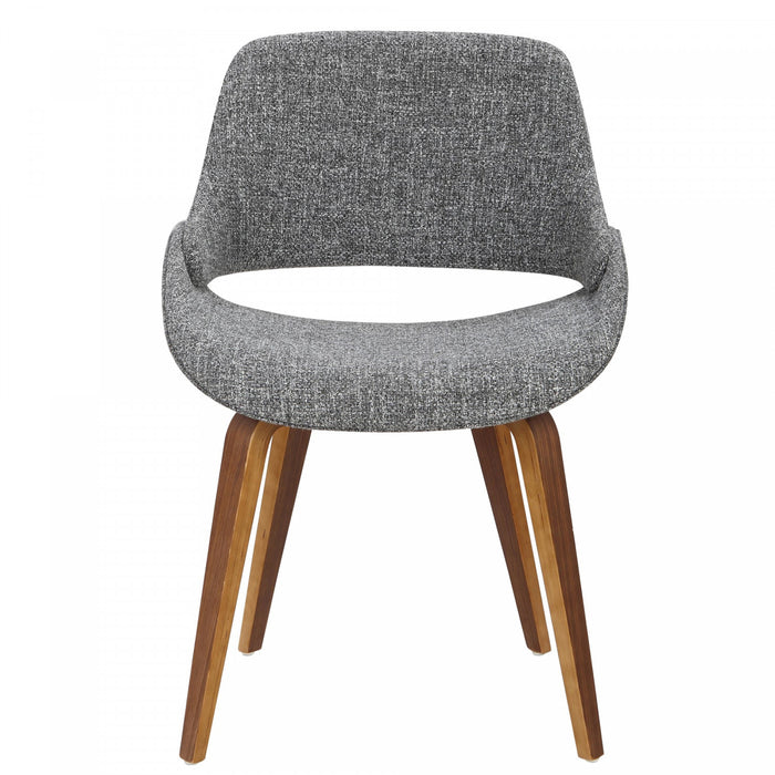LumiSource Fabrico Grey Fabric Mid-Century Modern Dining Accent Chair - Set of 2