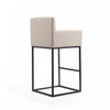 Ambassador Mid-Century Modern Metal Upholstered Barstool in Cream - Set of 2 Bar Stool | Tabouret de bar rembourre en metal style mid-century modern Ambassador, creme – Lot de 2