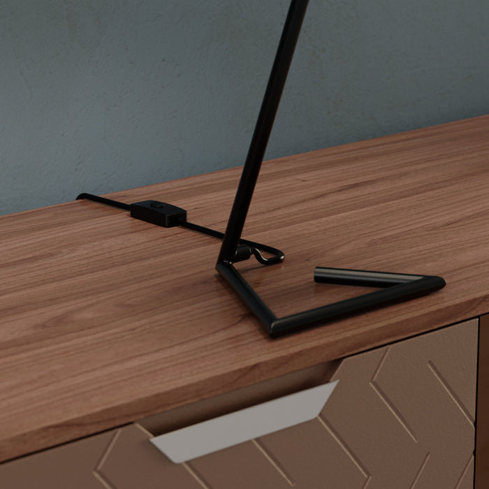 23\" Black Angular Base Table with Conical Shade