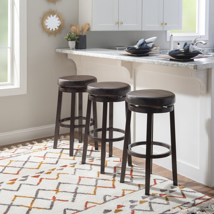 Maya Faux Leather Barstool - Brown
