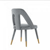 Neda Modern Upholstered Velvet Dining Chair in Gray - Set of 2 | Chaise de salle a manger moderne Neda en velours gris - Lot de 2