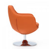 Caisson Modern Upholstered Swivel Lounge Chair in Orange - Set of 2 | Fauteuil lounge pivotant moderne Caisson en tissu orange - Lot de 2