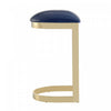 Aura Modern Metal Upholstered Barstool in Blue - Set of 3 Bar Stool | Tabouret de bar moderne en metal et tissu Aura bleu - Lot de 3