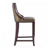 Emperor Traditional Wood Upholstered Barstool in Bronze - Set of 3 | Tabouret de bar en bois traditionnel Emperor avec assise rembourree, bronze - Lot de 3