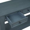Gracie Solid Wood Console Table With Drawers And Shelf - Navy | Table Console Gracie En Bois Massif Avec Tiroirs Et Etagere - Bleu Marine