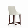 Shubert Modern Wood Upholstered Counter Stool in Ivory - Set of 3 | Tabouret de comptoir moderne en bois avec assise rembourree Shubert, ivoire - Lot de 3